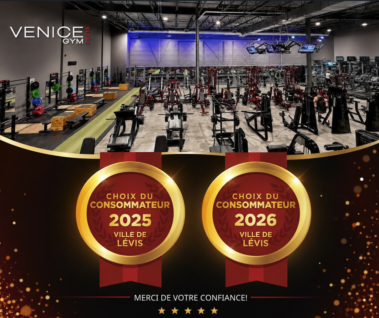 Venice Gym Lévis : Gagnant Choix du Consommateur 2025 et 2026